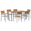 vidaXL Ensemble de salle &agrave; manger pour jardin 7 pc Gris