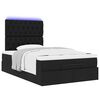 vidaXL Cadre de lit ottoman avec matelas noir 120x200cm tissu