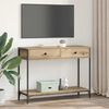vidaXL Table console avec tiroir Ch&ecirc;ne artisanal 100 x 34,5 x 75 cm