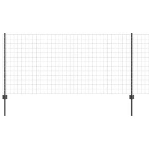 vidaXL Cl&ocirc;ture Euro avec poteau 10 x 1 m Acier recouvert de PVC Gris