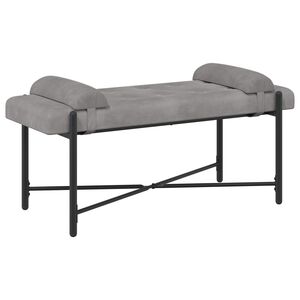 vidaXL Banc capitonn&eacute; &agrave; boutons avec coussins Gris clair Velours