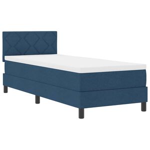 vidaXL Lit &agrave; ressorts avec matelas avec LED Bleu 80 x 200 cm tissu