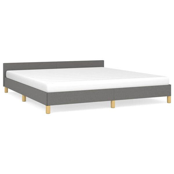 vidaXL Cadre de lit sans matelas gris foncé 160x200 cm tissu