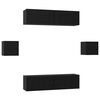 vidaXL Ensemble meuble TV 6 pcs Ch&ecirc;ne noir Bois d'ing&eacute;nierie