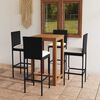 vidaXL Ensemble de bar de jardin avec coussins 5 pcs Noir