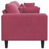 vidaXL Canapé avec coussin Bordeaux 250 x 77 x 76 cm Velours