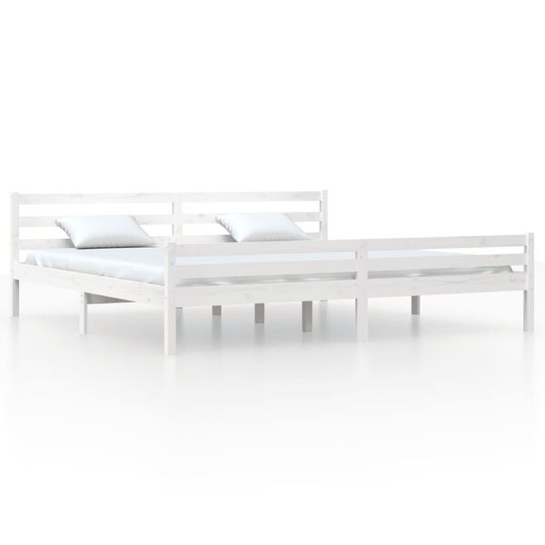 vidaXL Cadre de lit sans matelas blanc bois massif 180x200 cm