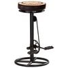 vidaXL Tabourets de bar avec motif lot de 2 noir/marron cuir véritable