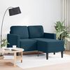 vidaXL Canap&eacute; 2 places avec m&eacute;ridienne en L bleu 125 cm velours