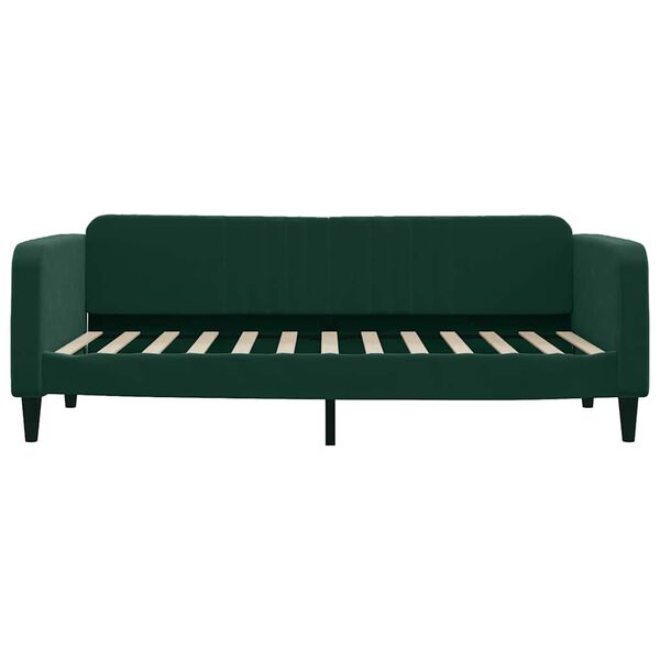 vidaXL Lit de jour avec matelas vert fonc&eacute; 90x200 cm velours