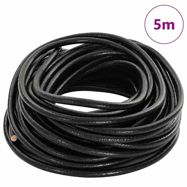 vidaXL Corde en Cuir Noir &Oslash;4 mm x 5 m Cuir
