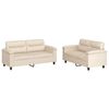 vidaXL Ensemble de canap&eacute;s 2 pcs avec coussins beige tissu microfibre