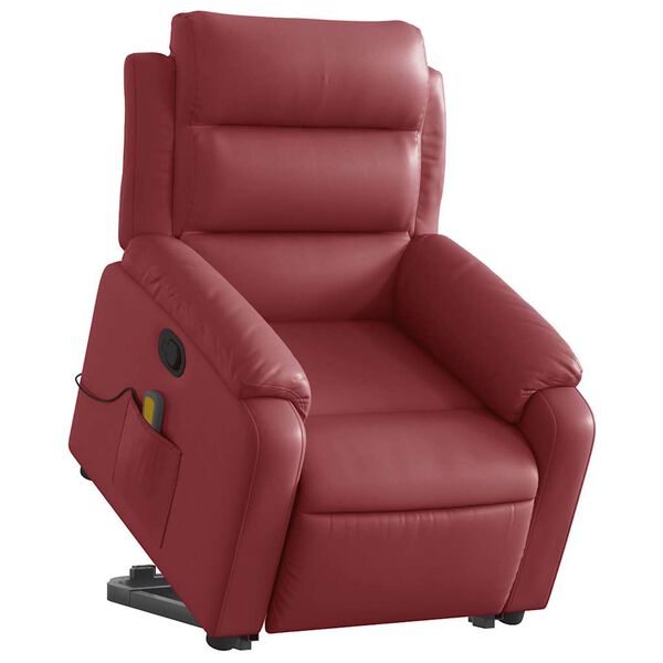 vidaXL Fauteuil inclinable de massage Rouge bordeaux Similicuir