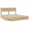 vidaXL Lit de Rangement Ch&ecirc;ne Sonoma 180 x 200 cm Bois d'ing&eacute;nierie