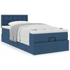 vidaXL Lit ottoman avec matelas bleu 90x200 cm tissu