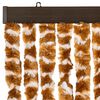 vidaXL Rideau anti-mouches ocre et blanc 90x200 cm chenille