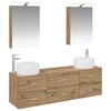 vidaXL Ensemble de mobilier de salle de bain 5 pcs Ch&ecirc;ne artisanal