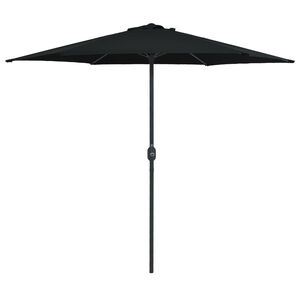 vidaXL Parasol de jardin et m&acirc;t en aluminium 270x246 cm Noir
