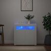 vidaXL Buffet avec lumi&egrave;res LED Blanc 80x35x75 cm
