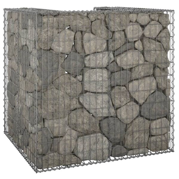 vidaXL Mur en gabion pour poubelle Acier galvanis&eacute; 110x100x110 cm