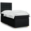 vidaXL Sommier &agrave; lattes de lit avec matelas Noir 90x190 cm Tissu