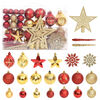 vidaXL Ensemble de boules de No&euml;l 108 pcs Dor&eacute; et rouge