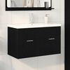 vidaXL Cabinet de salle de bain Chêne noir 80 x 38,5 x 46 cm