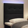 vidaXL T&ecirc;te de lit LED avec des lumi&egrave;res &agrave; LED Noir 100 cm Polyester
