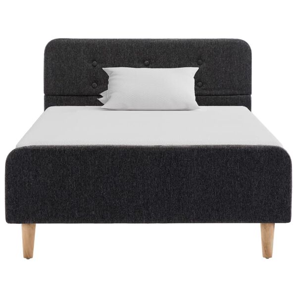 vidaXL Cadre de lit gris fonc&eacute; jute 90x200 cm