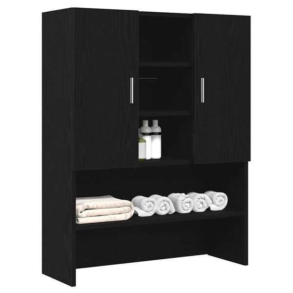 vidaXL Meuble pour machine à laver chêne noir 70,5x25,5x90 cm