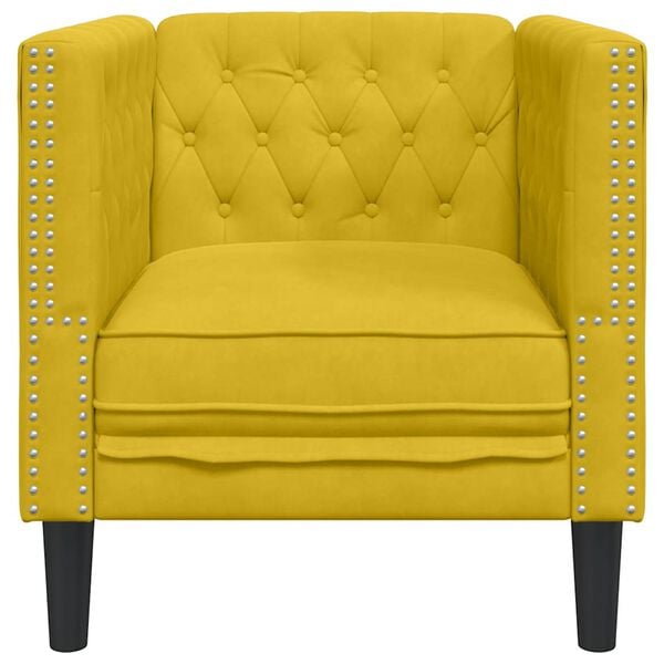 vidaXL Fauteuil Chesterfield jaune velours