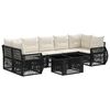 vidaXL Ensemble de canap&eacute; de jardin 8 pc Noir et blanc cr&egrave;me polyrotin
