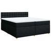 vidaXL Sommier &agrave; lattes de lit avec matelas Noir 200x200 cm Tissu