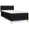 vidaXL Sommier &agrave; lattes de lit avec matelas Noir 90x200 cm Tissu