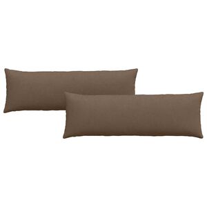 vidaXL Coussins de canap&eacute; 2 pcs Marron 120 x 40 cm tissu