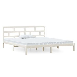 vidaXL Cadre de lit sans matelas blanc bois massif 140x190 cm
