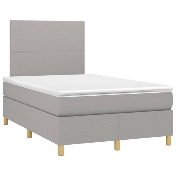 vidaXL Sommier &agrave; lattes de lit avec matelas Gris clair 120x200cm Tissu
