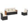 vidaXL Salon de jardin 5 pcs avec coussins noir r&eacute;sine tress&eacute;e