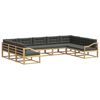 vidaXL Ensemble de canap&eacute;s d'ext&eacute;rieur 9 pc Blanc et anthracite