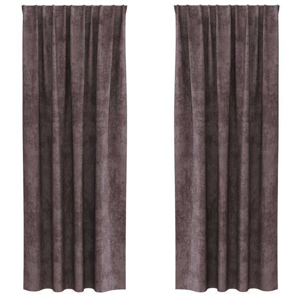 vidaXL Rideaux en velours 2 pcs Marron 245 x 140 cm Velours