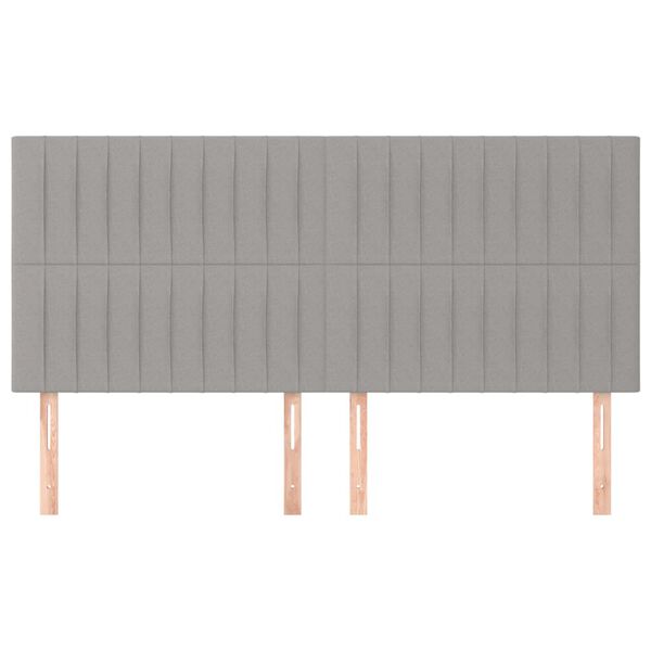 vidaXL T&ecirc;te de lit Gris clair 200x5x118/128 cm Tissu