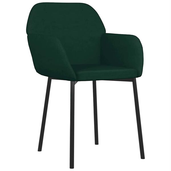 vidaXL Chaises &agrave; manger lot de 2 Vert fonc&eacute; Velours