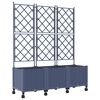 vidaXL Bac de jardin avec treillis et roues 3 pc Gris PP