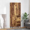vidaXL Haut Armoire 2 pcs Bois Ancien Bois Agglom&eacute;r&eacute; et Verre