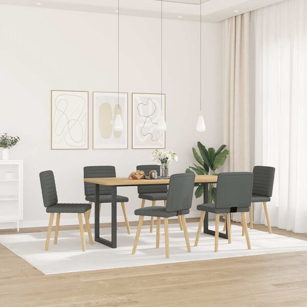 vidaXL Chaises à manger lot de 6 gris foncé tissu