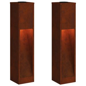 vidaXL Lumi&egrave;re de Chemin LED Solaire 2 pc Blanc chaud 18 x 18 x 80 cm