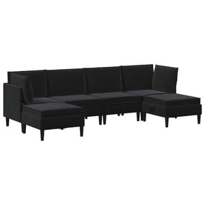 vidaXL Ensemble de meubles pour le salon 6 pcs Noir Velours