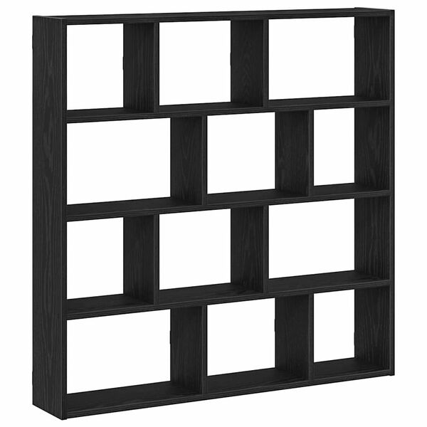 vidaXL &Eacute;tag&egrave;re cube murale 12 compartiments noir bois d'ing&eacute;nierie