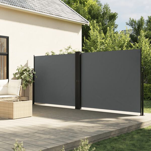 vidaXL Auvent lat&eacute;ral r&eacute;tractable anthracite 160x1200 cm
