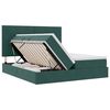 vidaXL Lit de Rangement avec matelas Vert fonc&eacute; 200 x 200 cm Velours